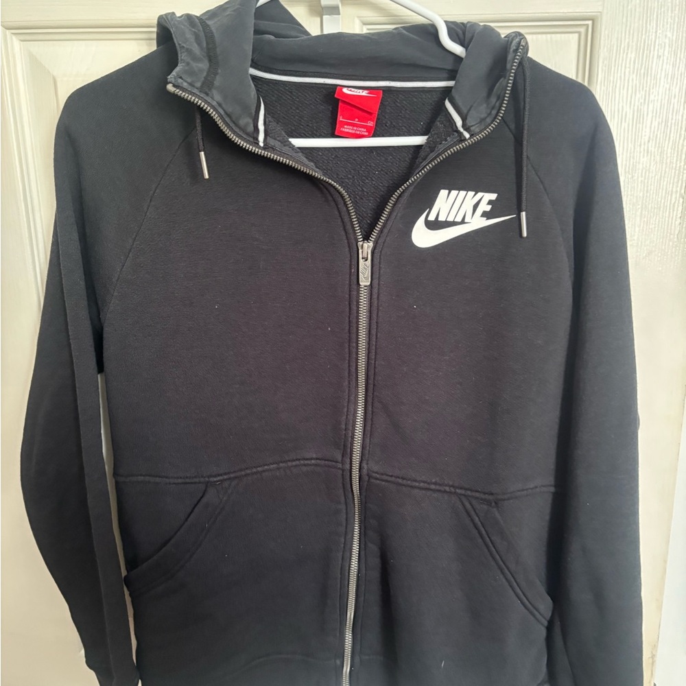 Nike Men's Black Zip-Up Hoodie